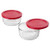 Pyrex Storage 4-Cup Round Dish with red plastic lids(Pack of 2 Containers)