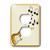3dRose lsp_23828_6 Honey Gold Sunburst Electric Guitar with Musical Notes 2-Plug Outlet Cover