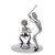 NOVICA 123836" Rustic Baseball Players Iron Statuette, 6.75", Metallic