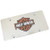 Harley Davidson Orange/Black on Chrome License Plate