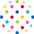 Amscan 541537.9 Dots Round Plates Party Supplies, 7", Multicolor