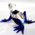 Sansukjai Frog Miniature Figurines Hand Blown Glass Art W/22K Gold Trim Animals Collectible Gift Home Decor, Clear Blue