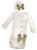 Stephan Baby Girl's Night Out Gown and Cap Set, White, 0-3 Months
