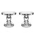 CYS EXCEL Glass Candle Holders for 4" Pillar or 3/4" Taper Candle. Candle Holder Height-5", Clear Glass, Wedding Decoration, Candlestick Pack of 2 PCS