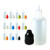510 Central 30mL LDPE Plastic Thin Tip Dropper Bottles (12 Pack, Multi Color Caps)