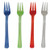 Creative Converting 24 Count Plastic Forks, Mini, Assorted Colors