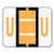 Smead BCCR Bar-Style Alphabetic Color-Coded Labels, Letter U, Light Orange/White Bars, 500 Labels per Roll (67091)