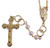 7mm Round Imitation Bead Wedding Rosary with Gold-Toned Eternal Links, Madonna Centerpiece and Crucifix, 19 3/4 Inches