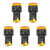 HONJIE Yellow LED Indicator Pilot Signal Light Lamp AC/DC 12V Flush Panel Mount-5Pcs
