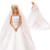 BARWA Wedding Dress with Veil White Princess Evening Party Clothes Wears Dress Outfit Set for 11.5 Inch Doll