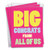 3 Pack of Big Congrats From Us - Colorful Congratulations Card with Envelope (Big 8.5 x 11 Inch) - Large Pink, Bold, Bright Congrats Greeting Notecard - Celebration Stationery Set J6824CCGG