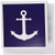 3dRose Navy Blue and White Nautical Anchor Design, Greeting Cards, Set of 6 (gc_165798_1)