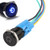 ESUPPORT 16mm 12V 3A Car Blue LED Light Power Metal Push Button Toggle Switch Socket Plug Latching Black Shell