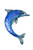 Liffy Metal Dolphin Wall Art Outdoor Sea Decor Hanging Decorative Glass Sculpture Blue