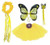 Girls Yellow Butterfly Monarch Dress Up Costume Age 3-7