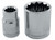 K-T Industries 3/8" Drive 12-Point Regular Socket, 9/16"