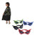 TwiceBooked Childrens Superhero Batman Black Cape & Batwing Glasses Costume