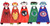 Dress Up Costume Set of Superhero Satin Capes with Felt Masks for Kids 5 Packs