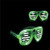 1 Pair LED GREEN Shamrock Flashing Light Up Glasses Party St. Patricks Day Shades