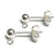 20 pairs Genuine Sterling Silver Ear Stud Earring Posts 3mm Ball with Loops Earnut Safety Clutches Backs SS18