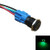 ESUPPORT 16mm 12V 3A Car Green LED Light Angel Eye Metal Push Button Toggle Switch Socket Plug Latching Black Shell