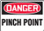 Accuform MEQM017XV Adhesive Dura-Vinyl Sign, Legend"DANGER PINCH POINT", 7" Length x 10" Width x 0.006" Thickness, Red/Black on White