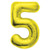 Northstar Foil Balloon 00109 NUMBER 5 - GOLD, 34",