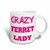 3dRose 175041_5""Crazy Ferret Lady" Two Tone Mug, 11 oz, Red