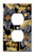 Art Plates OVER SIZED Outlet Cover/OVERSIZE Outlet Switch Plate - Black & Gold Flowers