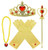 Yosbabe Princess Belle Dress up Accessories 4 Gifts Set Gold Gloves Tiara Crown Necklace Wand