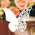 50pcs Butterfly Wedding Party Table Number Name Paper Place Cards Wine Glass Cup Decoration Wall Decals Sticker for Wedding Party Favor (White)