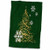 3D Rose Faux Gold Leaf Christmas Tree with White Snowflakes and Green Hand Towel, 15" x 22", Multicolor