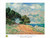 Buyartforless Cap Martin, Near Menton by Claude Monet 24x32 Art Print Poster Famous Painting Seaside Ocean Landscape Trees Flowers Dirt Road