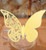 50pcs Butterfly Wedding Party Table Number Name Paper Place Cards Wine Glass Cup Decoration Wall Decals Sticker for Wedding Party Favor (Gold)