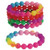 U.S. Toy Dozen Assorted Rainbow Stretchy Silicone Bead Bracelets