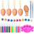 Hakkin 20 Pcs Easter Plastic Decorations Easter Eggs Toys,Hanging Plastic Eggs with Rope, Artificial Egg DIY Decor Egg with 12 Color Pens