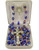 Catholic Blue Flower Glass Prayer Bead Rosary Necklace with Heart Detailed Crucifix, 31 Inch