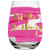 Slant Collection Stemless 20 oz Wine Glass Cheers Darling Pink