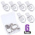 Swpeet 6 Pack Zinc Stainless Steel D Ring Tie Down Anchors, 1/4" Strong Steel Tie Down Anchors for Loads on Trucks, Trailers, Boats, RV Campers, Vans, Heavy Duty Tie Down Ring with Mounting Bracket