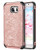 Galaxy Note 5 Case,DUEDUE Shockproof Luxury Glitter Bling Hybrid Hard Cover Laminated with Sparkly Shiny Faux Leather Soft TPU Bumper Protective Case for Samsung Galaxy Note 5, Rose Gold