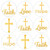 Baptism, Christening, First Communion Party Favor Decorations | Gold Cross | 216 Stickers