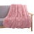 YOUSA Super Soft Shaggy Faux Fur Blanket Ultra Plush Decorative Throw Blanket 51''63'',Peachy Beige