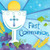 Pastel Blue First Communion Lunch Napkins Religions Party Disposable Tableware, 6.5" x 6.5", Pack of 36.