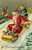 Posterazzi Christmas card Santa on Sleigh (unknown artist) Poster Print (18 x 24)