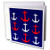 3dRose Image of Red and White Anchors in Rows On Navy Blue - Greeting Card, 6" x 6", Single (gc_243591_5)