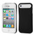 MyBat Apple iPhone 4s/4 Rubberized Card Wallet Back Protector Cover - Retail Packaging - Black/White
