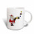 3dRose 220492_1 Funny Green T-Rex Dinosaur Dressed As Rudolph Reindeer Mug, 11 oz, White