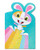 American Greetings Rainbow Bunny Easter Card, 6 Count