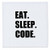 3dRose qs_180391_5 Eat Sleep Code Computer Coder. Programmer. Love to Program. Coding Quilt Square, 14 by 14"