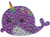 iscream Sparkly Rhinestone Rainbow Horn Narwhal 2" Mini Vinyl Cling Decal
